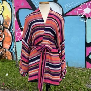 MC2 Saint Barth Multicolor Violet Knitted Kimono Size O/S